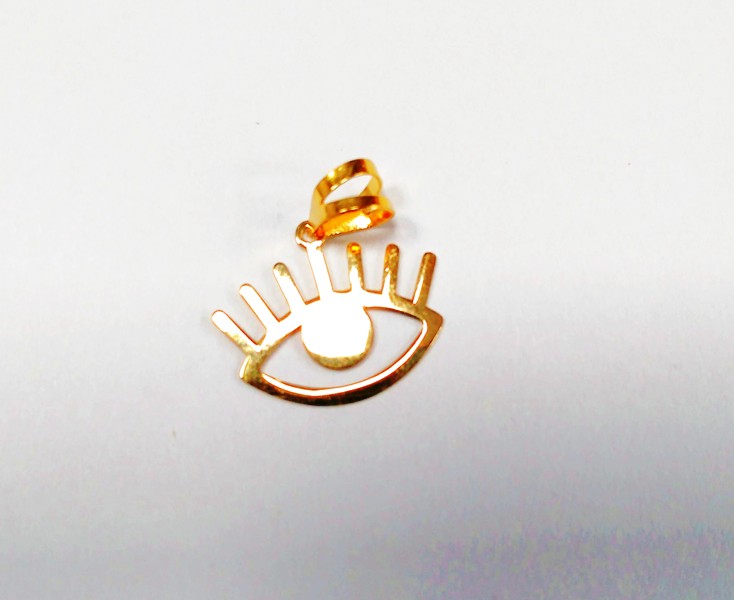 پلاک آویز طلای لیزری 18 عیار طرح چشم کد 25